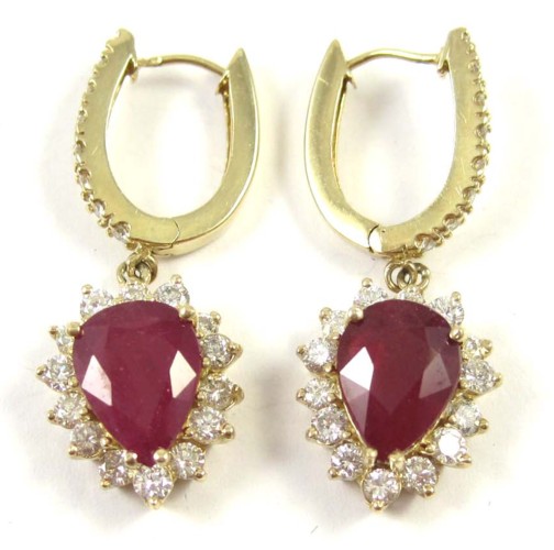 PAIR OF RUBY AND DIAMOND EARRINGS 16fb1a