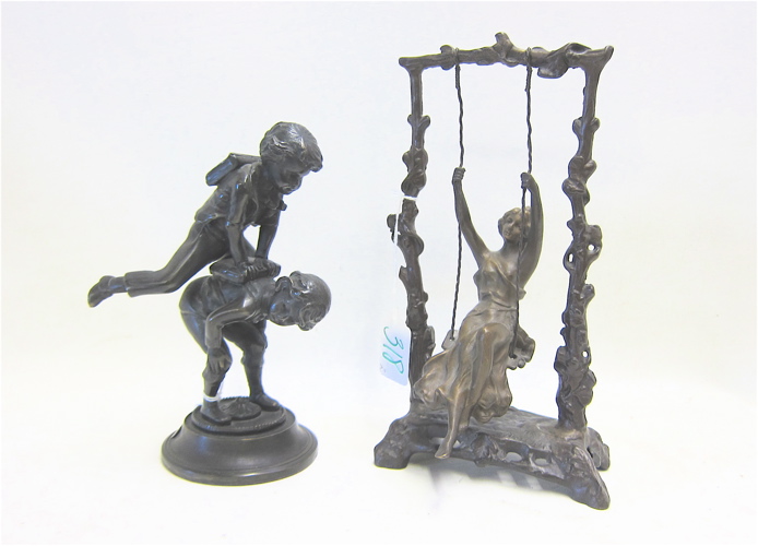 TWO BRONZE FIGURAL SCULPTURES  16fbde