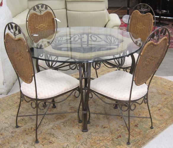 CONTEMPORARY IRON AND WICKER DINING 16fc47