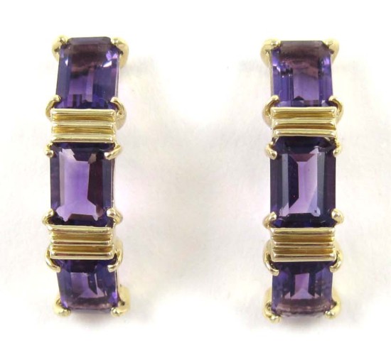 PAIR OF PURPLE AMETHYST EARRINGS 16fcc2