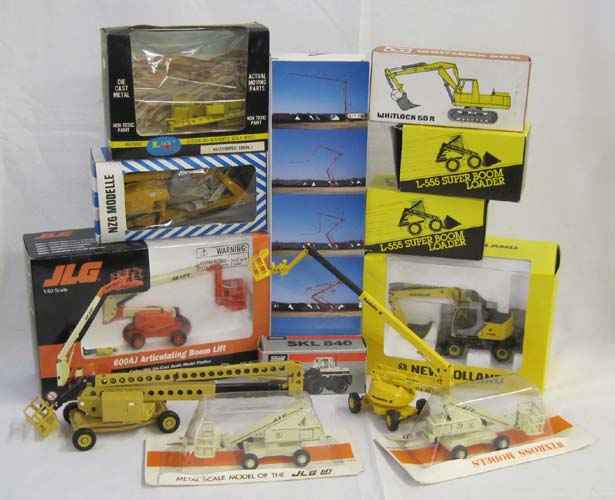 THIRTEEN DIECAST SCALE MODELS OF CONSTRUCTION