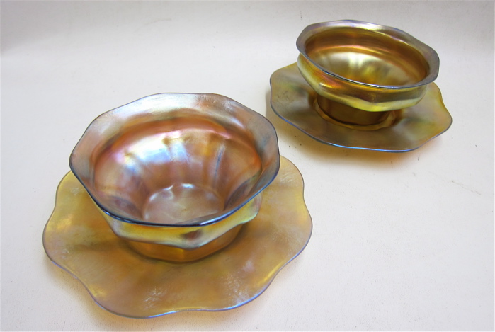 TWO SETS OF TIFFANY ART GLASS ICE