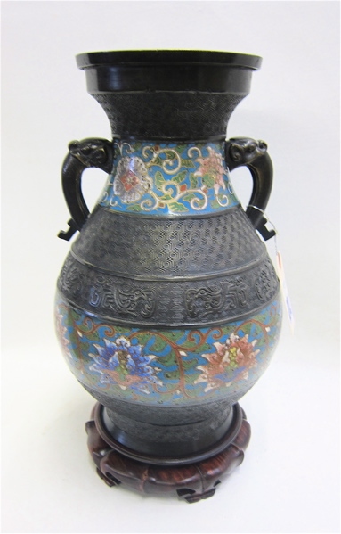 CHINESE CHAMPLEVE ENAMEL BRONZED 16fdcb