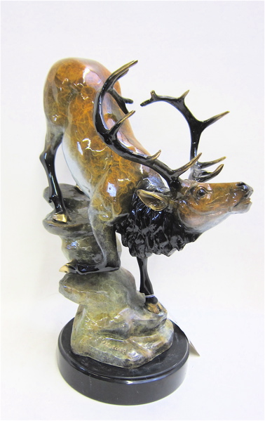 POLYCHROME BRONZE WILDLIFE SCULPTURE