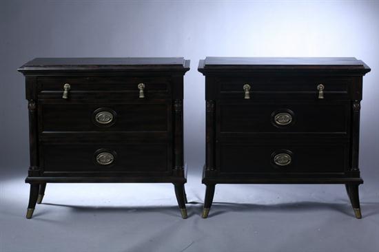 PAIR FRENCH STYLE MAHOGANY COMMODES