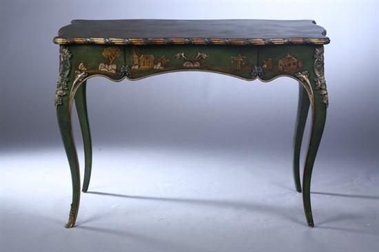 LOUIS XV STYLE GREEN-JAPANNED WRITING