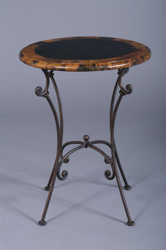 CONTEMPORARY CAST-METAL MARBLE-TOP