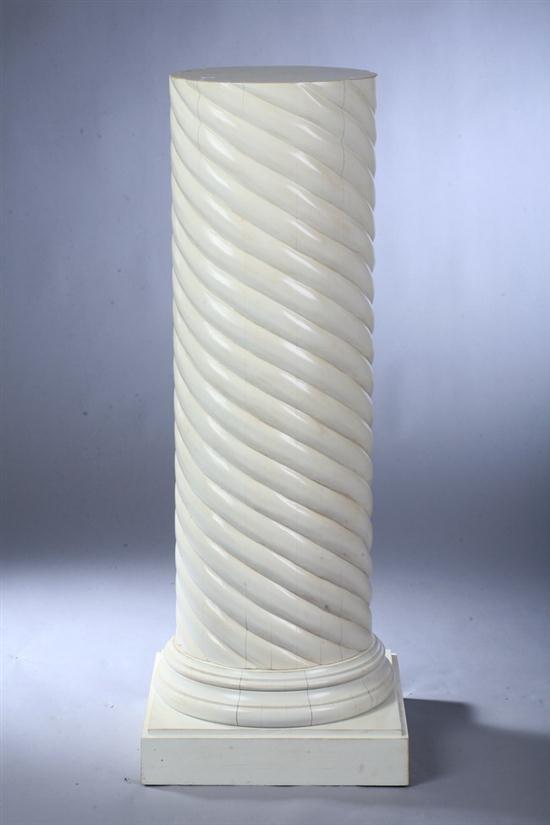 CONTEMPORARY CREAM-PAINTED PEDESTAL.