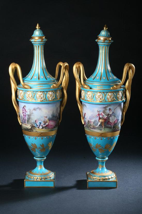 PAIR FRENCH S?VRES-STYLE PORCELAIN