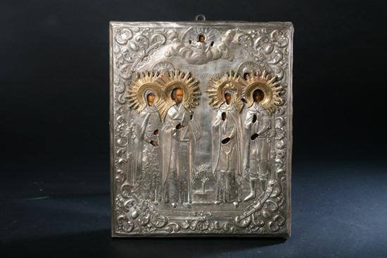 RUSSIAN ICON WITH SAINTS 19th century.