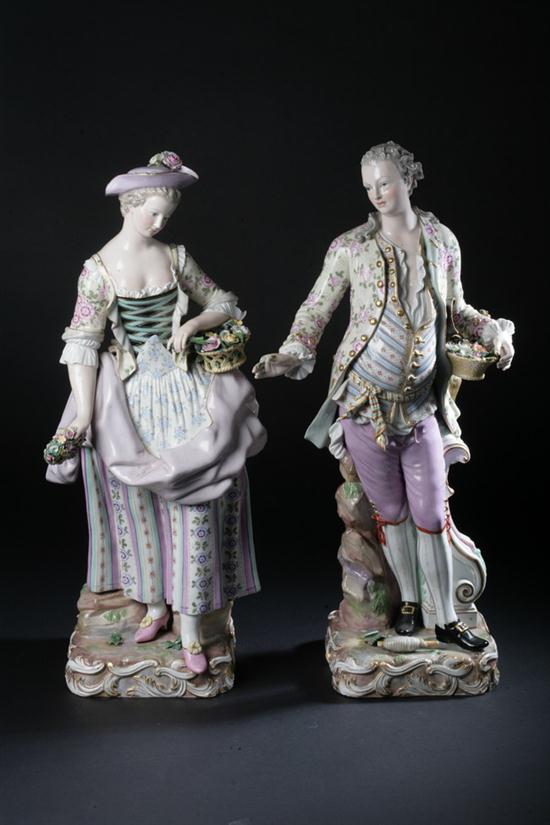 PAIR MEISSEN PORCELAIN FIGURES 16ff21