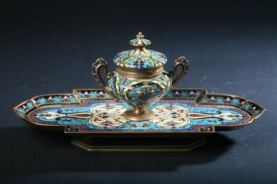 FRENCH BRONZE AND CHAMPLEV ENAMEL 16ff34