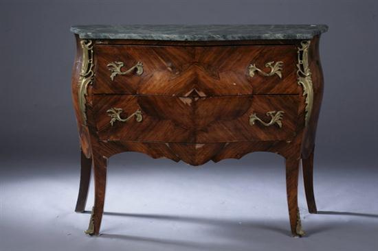 LOUIS XV STYLE WALNUT MARBLE-TOP