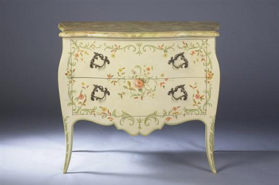 LOUIS XV STYLE YELLOW AND POLYCHROME
