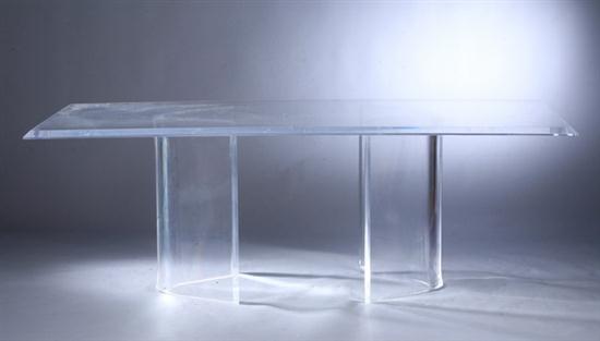 CONTEMPORARY LUCITE DINING TABLE.