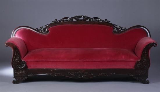 AMERICAN VICTORIAN CARVED MAHOGANY