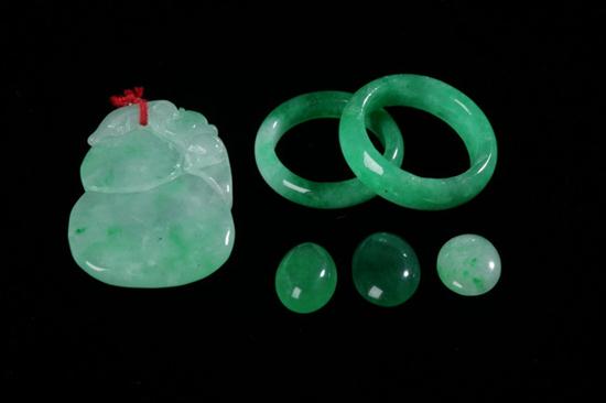 SIX PIECES APPLE GREEN AND EMERALD 16fff7