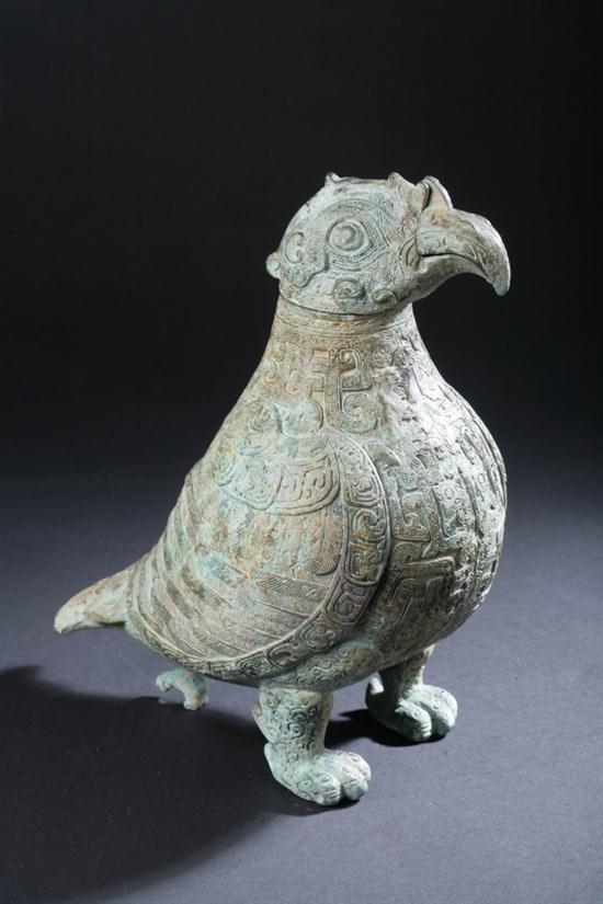 CHINESE ARCHAISTIC BRONZE BIRD 170022