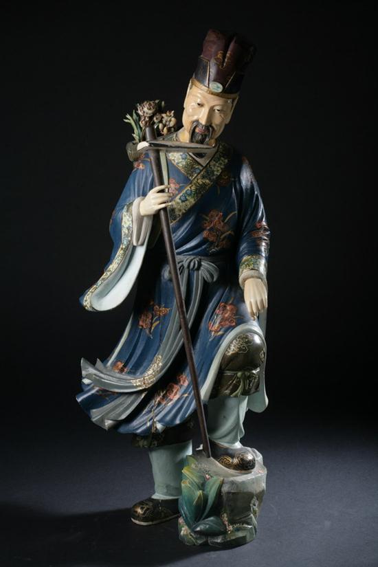 CHINESE IVORY AND POLYCHROME WOOD 17002f