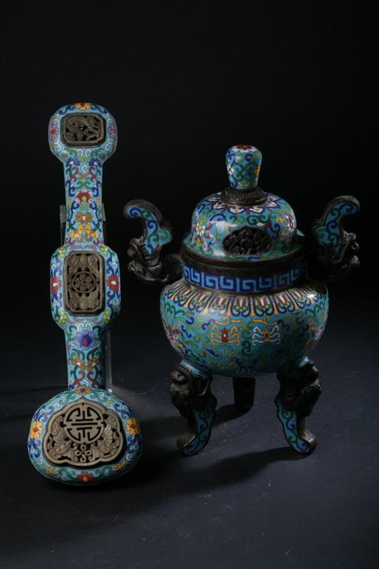 CHINESE CLOISONN ENAMEL CENSER 17003b