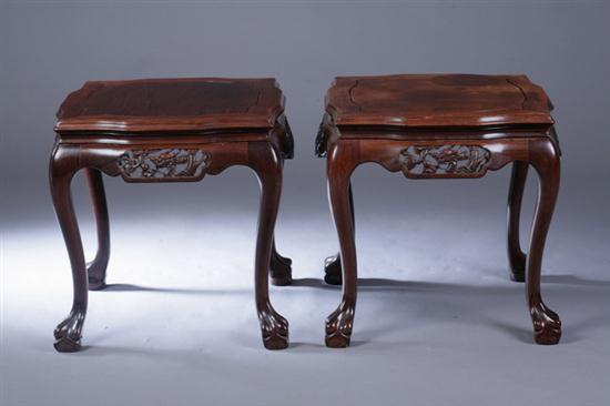 PAIR CHINESE ROSEWOOD SIDE TABLES  17004b