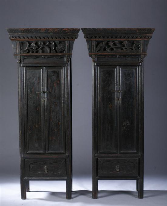 PAIR CHINESE LACQUERED ELMWOOD 170056