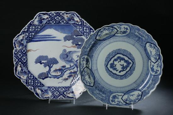 TWO JAPANESE BLUE AND WHITE PORCELAIN