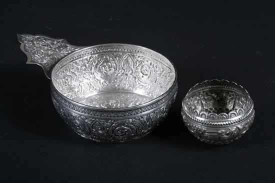 TWO SOUTHEAST ASIAN SILVER BOWLS. One