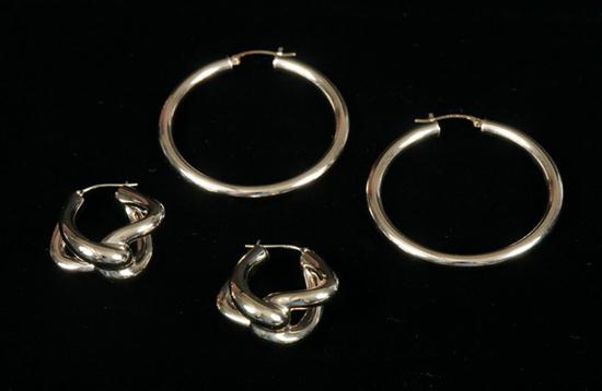 TWO PAIRS 14K BRIGHT POLISHED  1700ac