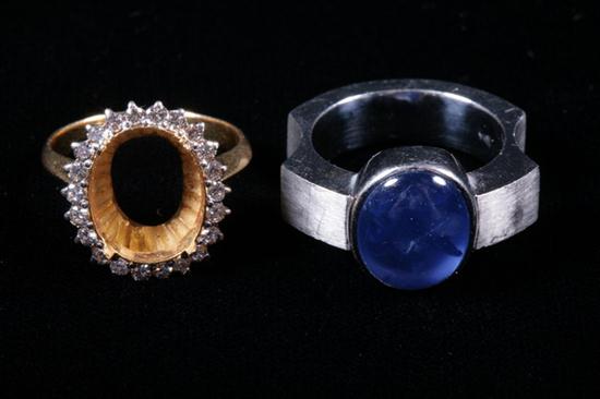 18K WHITE GOLD AND STAR SAPPHIRE 1700bf