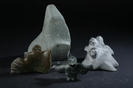 FOUR INUIT CARVED STONE FIGURES  1700c7