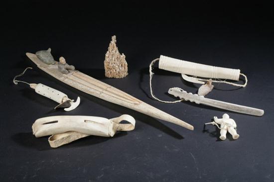 COLLECTION INUIT CARVED IVORY AND BONE