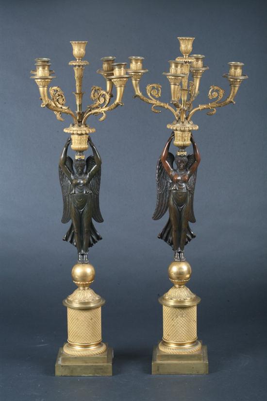 PAIR RESTAURATION ORMOLU AND BRONZE