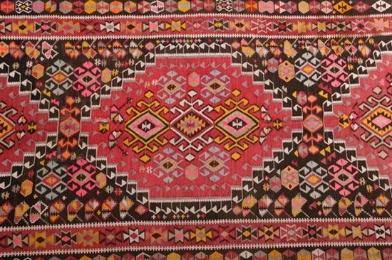 TWO KILIM RUGS. as is condition