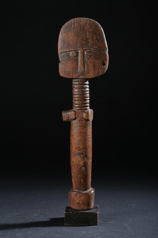 GHANA WOOD FIGURE OF ASHANTI. On a wood