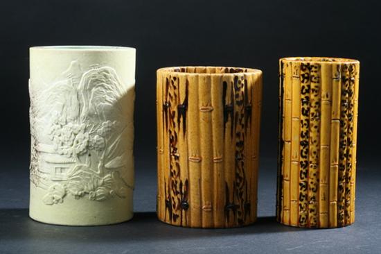 CHINESE PORCELAIN BRUSH HOLDERS