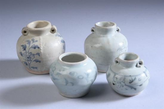 FOUR CHINESE BLUE AND WHITE PORCELAIN