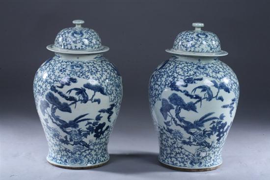 PAIR CHINESE BLUE AND WHITE PORCELAIN