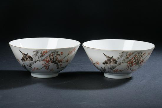 PAIR CHINESE POLYCHROME PORCELAIN