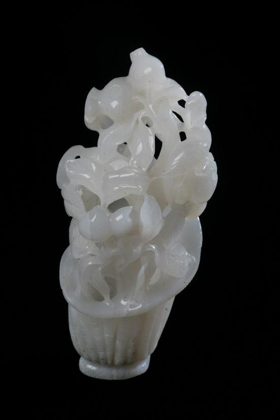 CHINESE WHITE JADE FLOWER FILLED 170210