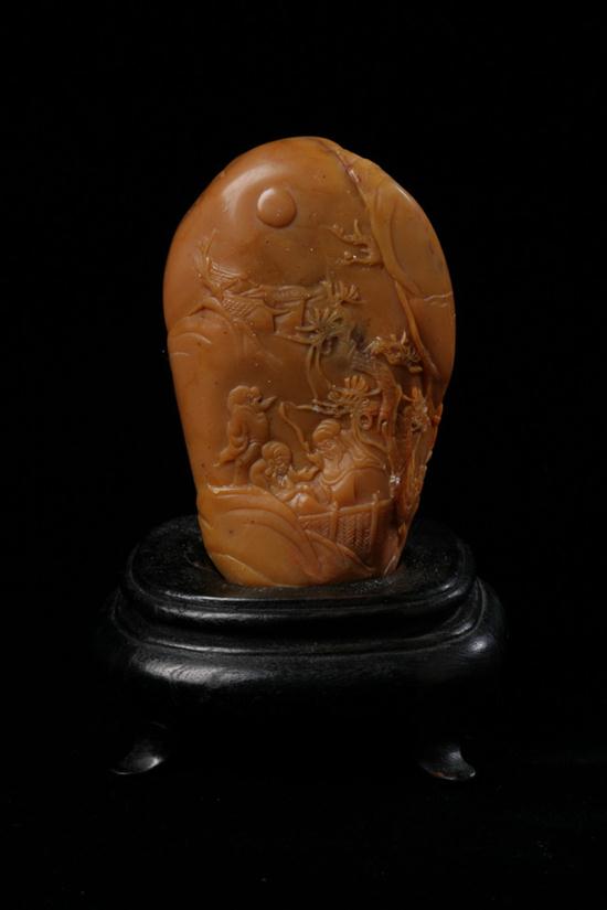 CHINESE SOAPSTONE CARVING. Carved
