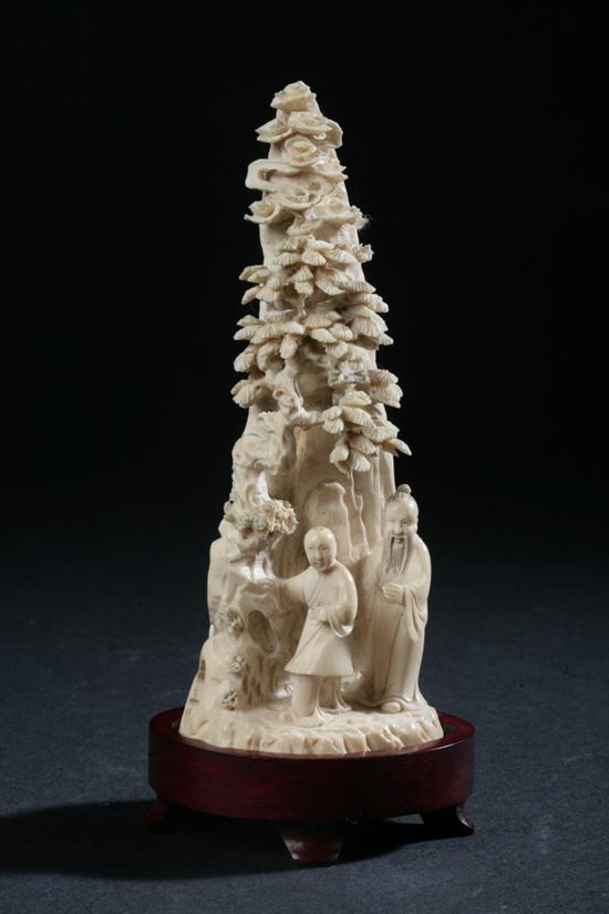 CHINESE IVORY FIGURAL GROUP Carved 17022d