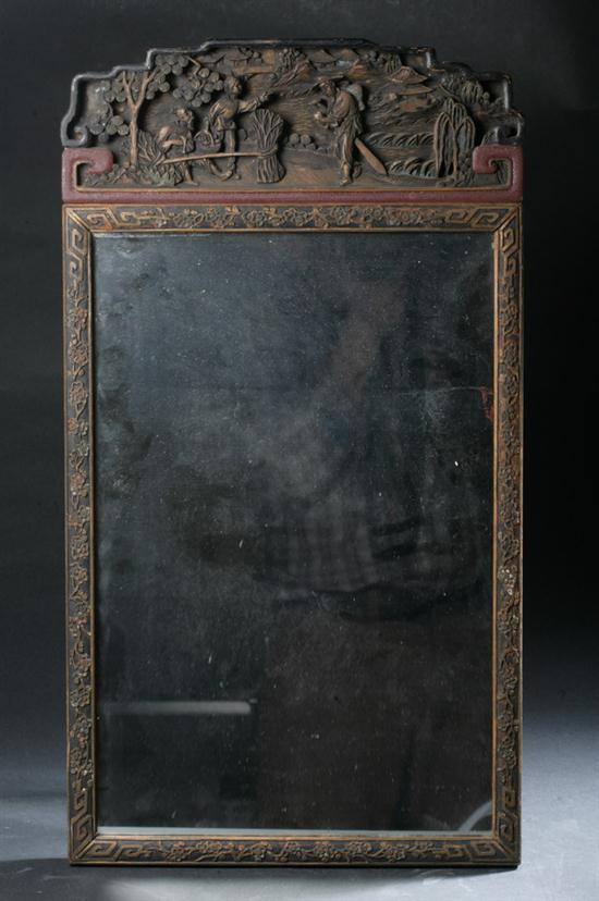 CHINESE POLYCHROME WOOD MIRROR 170274