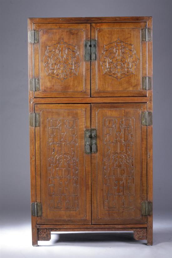 CHINESE WALNUT CABINET Circa 1850.