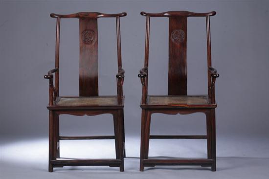 PAIR CHINESE ROSEWOOD OFFICIAL'S