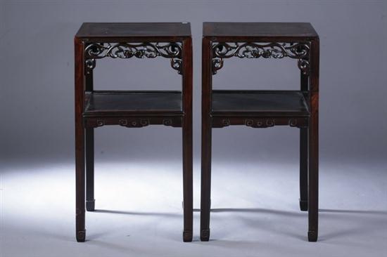 PAIR CHINESE ROSEWOOD STANDS 19th