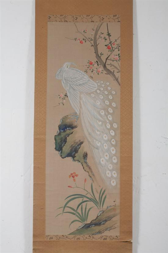 JAPANESE SCHOOL PEACOCK and ORCHIDS 1702a1