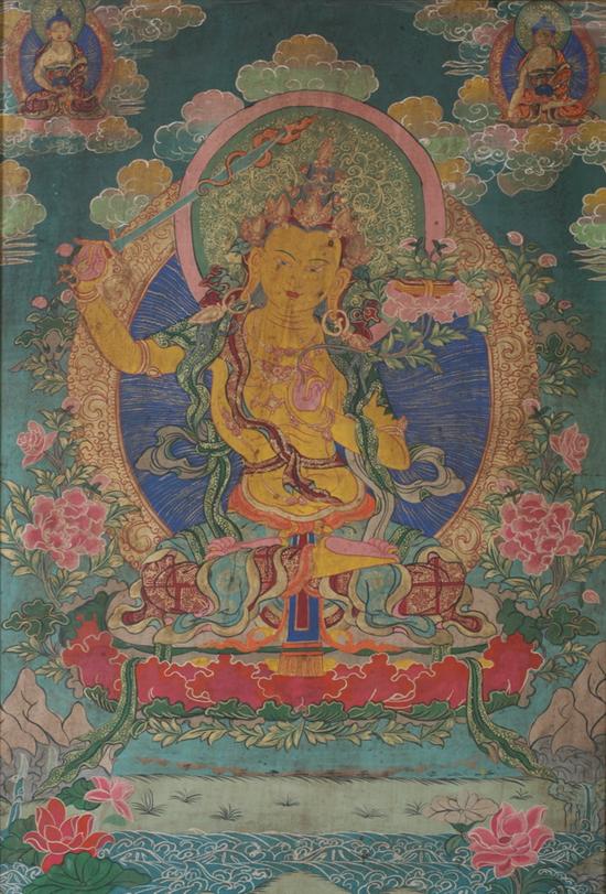 TIBETAN THANGKA Painted to depict 1702b8