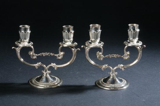 PAIR PERUVIAN STERLING SILVER TWO LIGHT 1702c7