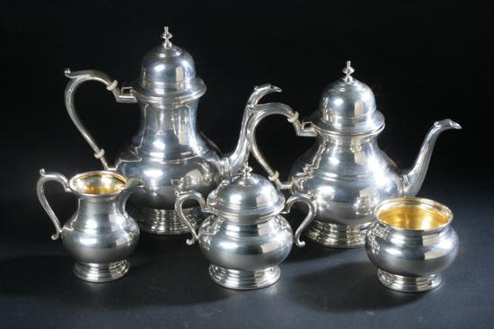 FIVE-PIECE WALLACE STERLING SILVER TEA